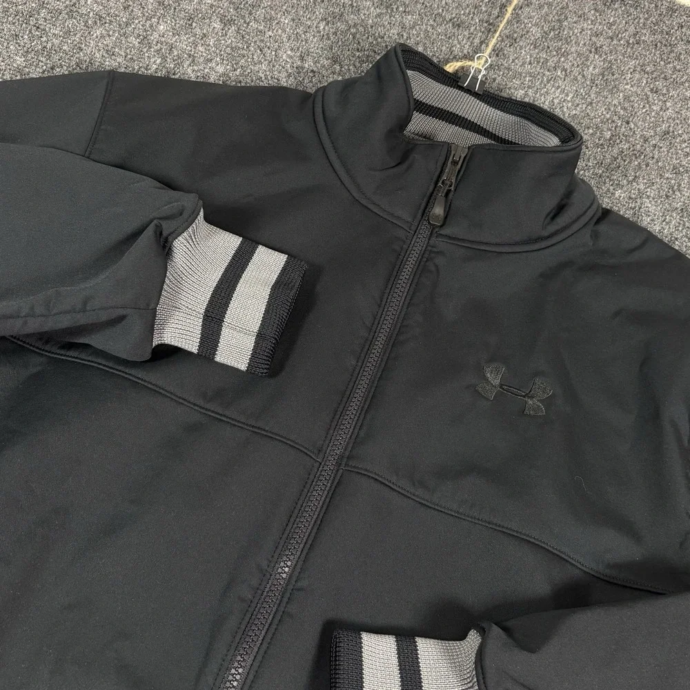 Under Armour Storm Soft Shell Zip Jacket Mens Large Black Performance Sports Gym